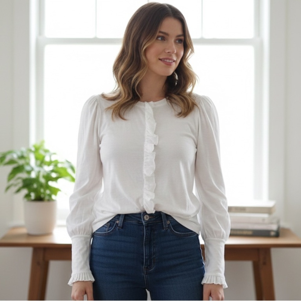 APNY White long Sleeve Top - Size S